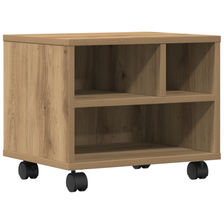 vidaXL Printerstandaard met wielen 41x32x33,5 cm artisanaal eiken afbeelding2 - 1