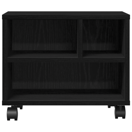 vidaXL Printerstandaard met wielen 41x32x33,5 cm zwart eikenkkeurig afbeelding2 - 1