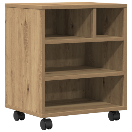 vidaXL Printerstandaard met wielen 41x32x48 cm artisanaal eiken afbeelding2 - 1