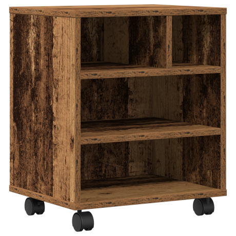 vidaXL Printerstandaard met wielen 41x32x48 cm oud houtkleurig afbeelding2 - 1
