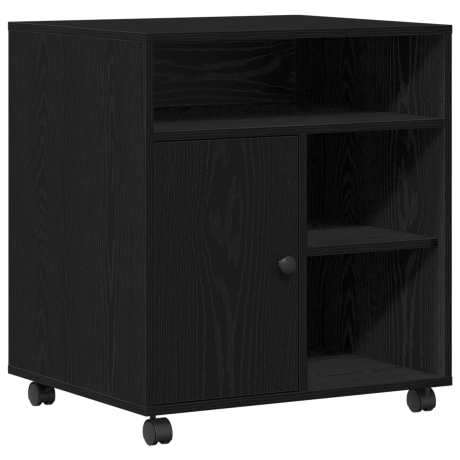vidaXL Printerstandaard met wielen 60x50x67 cm zwart eikenkleurig afbeelding2 - 1