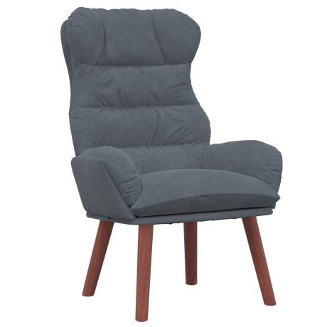vidaXL Fauteuil Donkergrijs 69 x 74 x 93 cm Fluweel afbeelding2 - 1