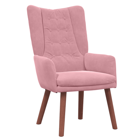 vidaXL Relaxstoel fluweel roze afbeelding2 - 1