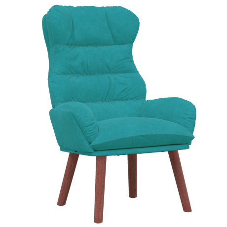 vidaXL Relaxstoel fluweel turquoise afbeelding2 - 1