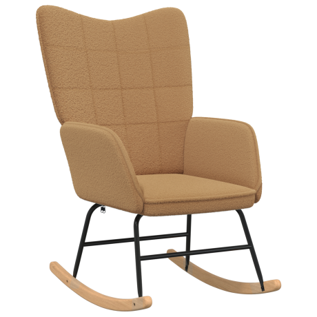 vidaXL Relaxstoel krullende wolachtige stof beige afbeelding2 - 1