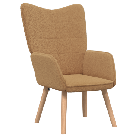 vidaXL Relaxstoel krullende wolachtige stof beige afbeelding2 - 1