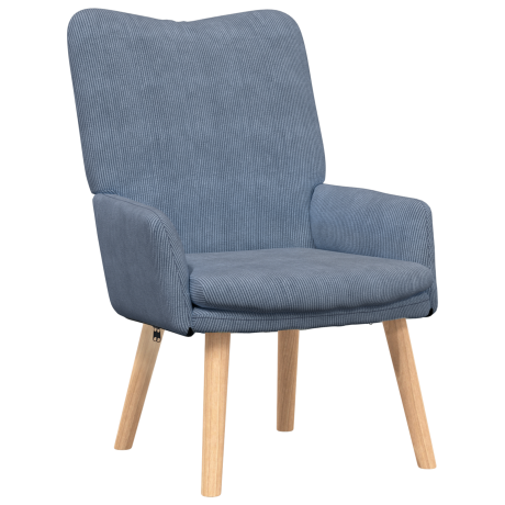 vidaXL Relaxstoel ribfluweel blauw afbeelding2 - 1