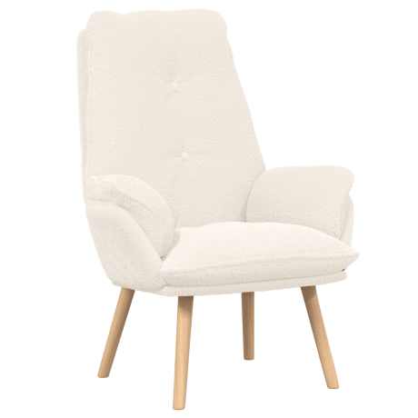 vidaXL Relaxstoeltje Crème Kleurige Pluche Stof afbeelding2 - 1