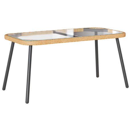 vidaXL Salontafel 90x45x42 cm poly rattan naturel afbeelding2 - 1