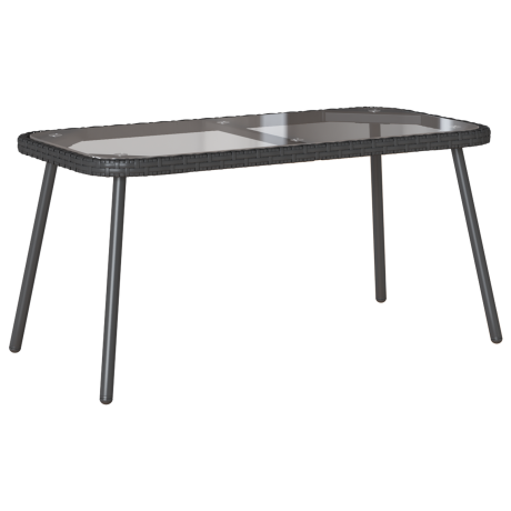 vidaXL Salontafel 90x45x42 cm poly rattan zwart afbeelding2 - 1