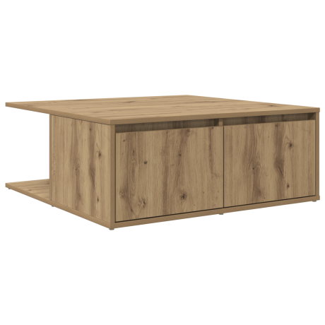 vidaXL Salontafel artisanaal eikenkleurig 80 x 80 x 31 cm Bewerkt hout afbeelding2 - 1