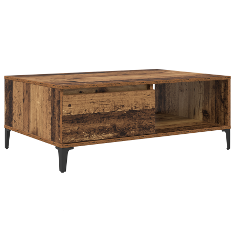 vidaXL Salontafel Oud hout 90 x 60 x 35 cm Bewerkt hout afbeelding2 - 1