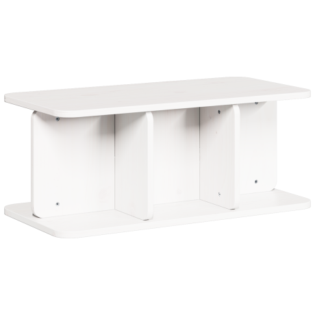 vidaXL Salontafel Wit 80 x 39,5 x 33,5 cm Massief grenenhout afbeelding2 - 1