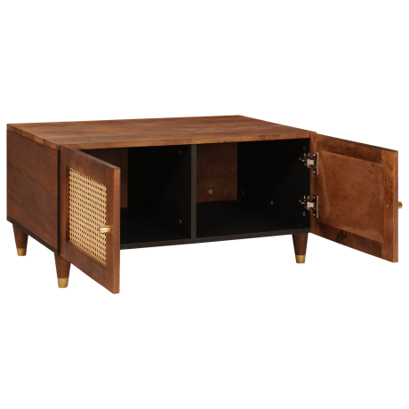 vidaXL Salontafels Bruin 80 x 50 x 40 cm Rotan en massief mango-hout afbeelding2 - 1