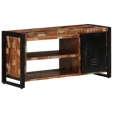 vidaXL Schoenenbank Multikleur 100x40x50 cm Massief Hout Gerecycled afbeelding2 - 1