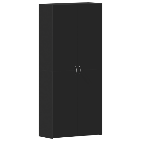 vidaXL Schoenenkast met plank Zwart 80 x 35.5 x 180 cm Bewerkt hout afbeelding2 - 1
