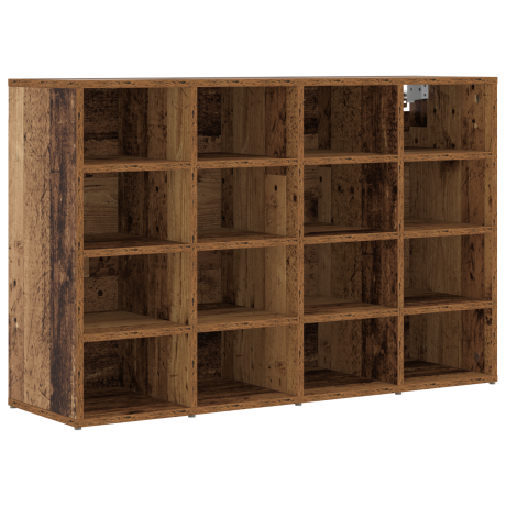 vidaXL Schoenenkast met plank Oudhout 103 x 30 x 67 cm Bewerkt hout afbeelding2 - 1