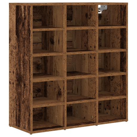 vidaXL Schoenenkast met plank Oudhout 77,5 x 30 x 83,5 cm Bewerkt hout afbeelding2 - 1