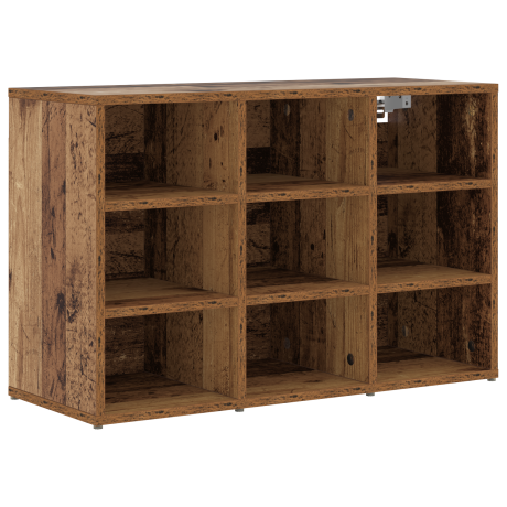vidaXL Schoenenkast met plank Oudhout 77,5 x 30 x 51 cm Bewerkt hout afbeelding2 - 1