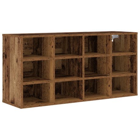 vidaXL Schoenenkast met plank Oudhout 103 x 30 x 51 cm Bewerkt hout afbeelding2 - 1