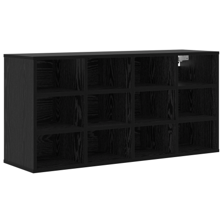 vidaXL Schoenenkast Zwart Eiken 103 x 30 x 51 cm Bewerkt hout afbeelding2 - 1