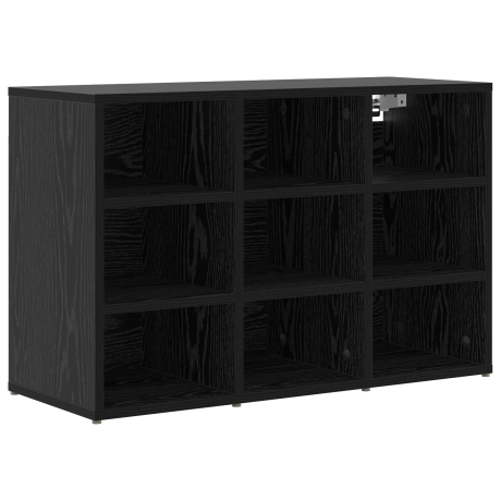 vidaXL Schoenenkast Zwart Eiken 77,5 x 30 x 51 cm Bewerkt hout afbeelding2 - 1