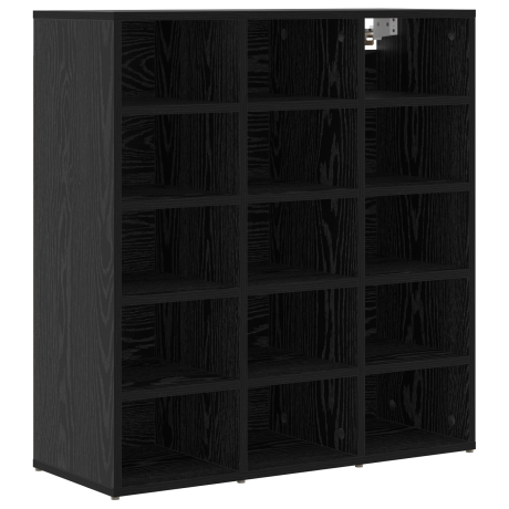 vidaXL Schoenenkast Zwart Eiken 77,5 x 30 x 83,5 cm Bewerkt hout afbeelding2 - 1