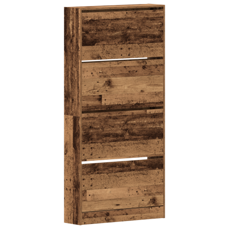 vidaXL Schoenenkast met plank Oudhout 80 x 21 x 163,5 cm Bewerkt hout afbeelding2 - 1
