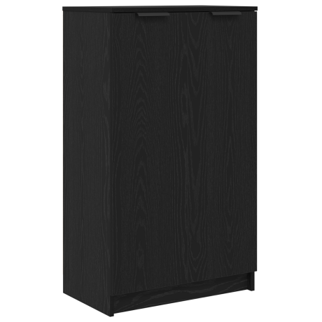 vidaXL Schoenenkast Zwart Eiken 59 x 35 x 100 cm Bewerkt hout afbeelding2 - 1