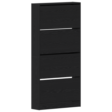 vidaXL Schoenenkast Zwart eiken Engineered wood 80 x 21 x 163.5 cm afbeelding2 - 1