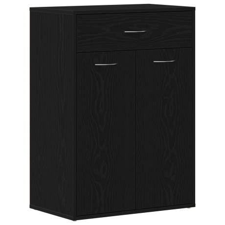 vidaXL Schoenenrek met lade Zwart Eiken 60 x 35 x 84 cm Bewerkt hout afbeelding2 - 1
