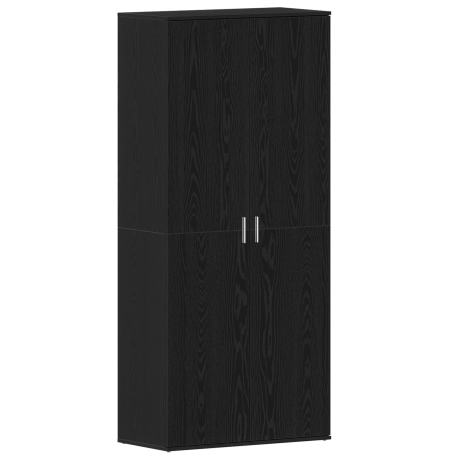 vidaXL Schoenenkast Zwart Eiken 80 x 39 x 178 cm Bewerkt hout afbeelding2 - 1