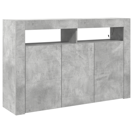 vidaXL Sideboard met LED Verlichting Betonnen Grijs 116x30x75 cm afbeelding2 - 1