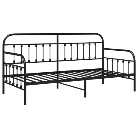 vidaXL Slaapbank 100x190 cm staal zwart afbeelding2 - 1
