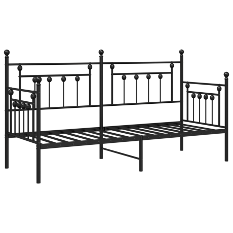 vidaXL Slaapbank 80x200 cm staal zwart afbeelding2 - 1