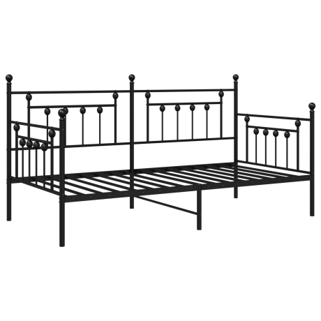 vidaXL Slaapbank 90x200 cm staal zwart afbeelding2 - 1