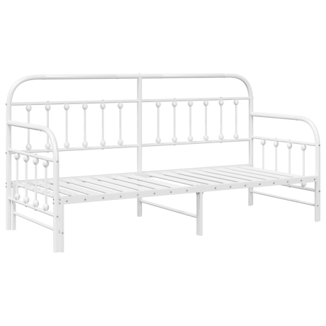 vidaXL Slaapbank met uitschuifbed 75x190 cm staal wit afbeelding2 - 1