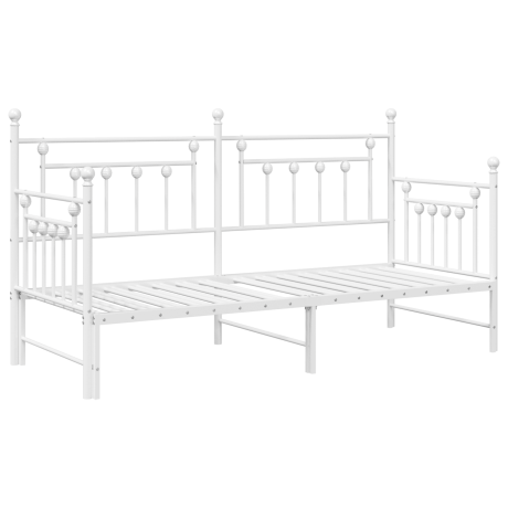 vidaXL Slaapbank met uitschuifbed 80x200 cm staal wit afbeelding2 - 1