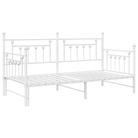vidaXL Slaapbank met uitschuifbed 90x200 cm staal wit afbeelding2 - 1