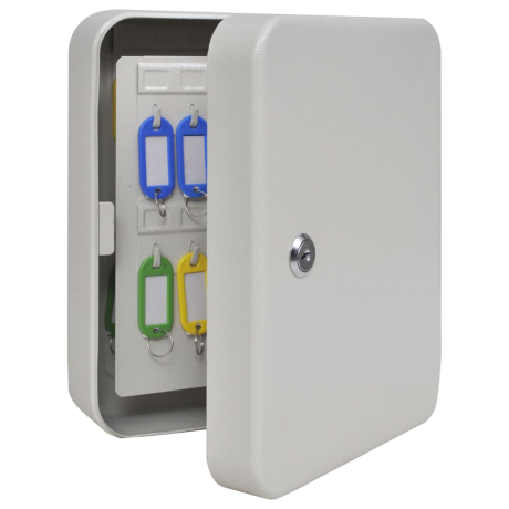 vidaXL Sleuteldoos met slot Ivoor 20 x 7,5 x 25 cm Staal afbeelding2 - 1