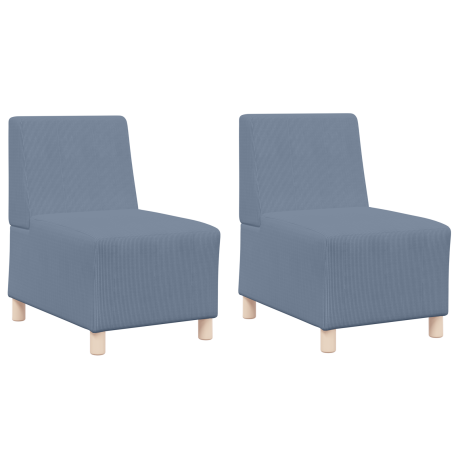 vidaXL Sofa Chiar 2 pcs Blauw 55 x 74 x 82 cm Katoenen stof afbeelding2 - 1