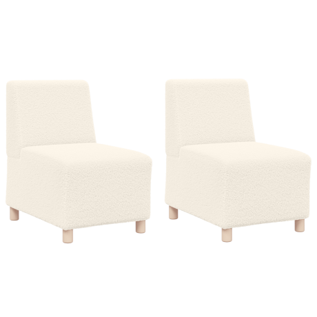 vidaXL Sofa Chiar 2 pcs Crème 55 x 74 x 82 cm Katoenen stof afbeelding2 - 1