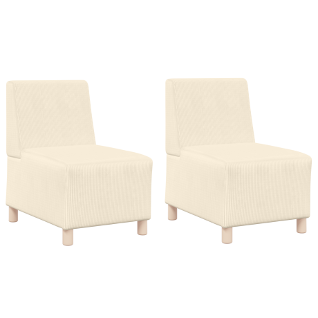 vidaXL Sofa Chiar 2 pcs Crème 55 x 74 x 82 cm Katoenen stof afbeelding2 - 1
