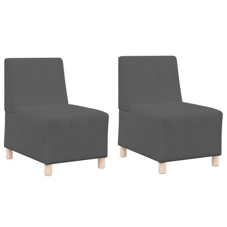 vidaXL Sofa Chiar 2 pcs Donkergrijs 55 x 74 x 82 cm Katoenen stof afbeelding2 - 1