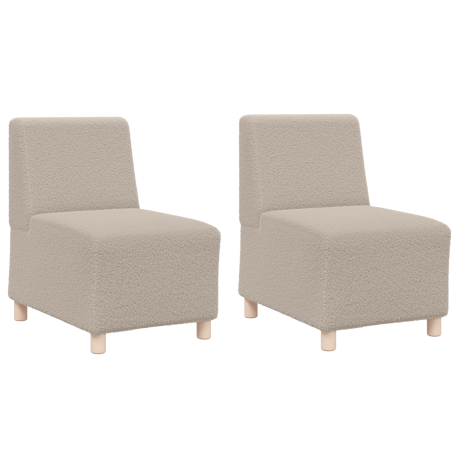 vidaXL Sofa Chiar 2 pcs Lichtgrijs 55 x 74 x 82 cm Katoenen stof afbeelding2 - 1