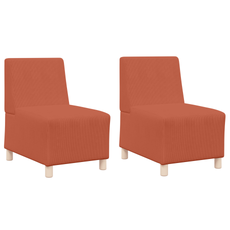 vidaXL Sofa Chiar 2 pcs Oranje 55 x 74 x 82 cm Katoenen stof afbeelding2 - 1