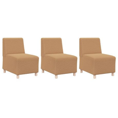 vidaXL Sofa Chiar 3 pcs Beige 55 x 74 x 82 cm Katoenen stof afbeelding2 - 1