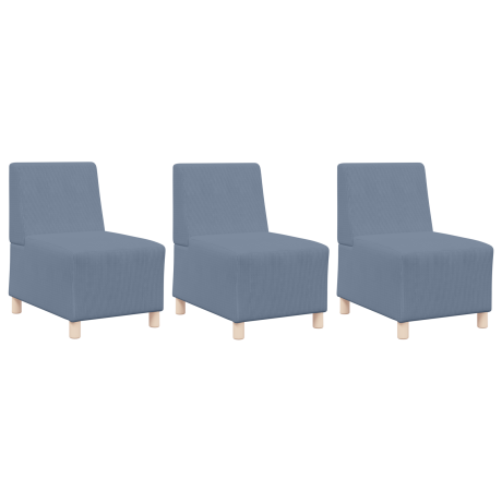 vidaXL Sofa Chiar 3 pcs Blauw 55 x 74 x 82 cm Katoenen stof afbeelding2 - 1
