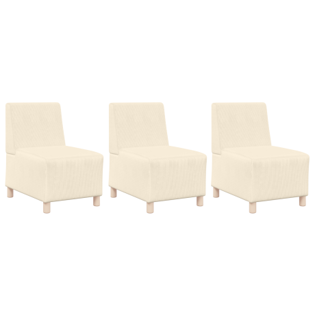 vidaXL Sofa Chiar 3 pcs Crème 55 x 74 x 82 cm Katoenen stof afbeelding2 - 1