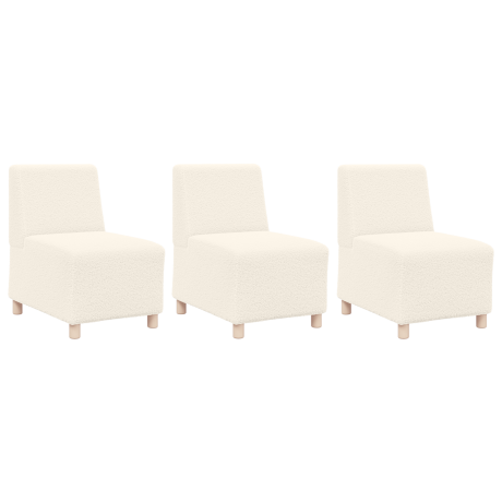vidaXL Sofa Chiar 3 pcs Crème 55 x 74 x 82 cm Katoenen stof afbeelding2 - 1